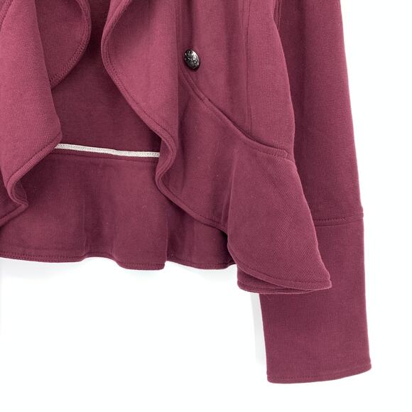 Free People Sangria Flared & Femme Military Style Open Jacket Womens Sz M NEW - Picture 4 of 7